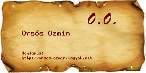 Orsós Ozmin névjegykártya